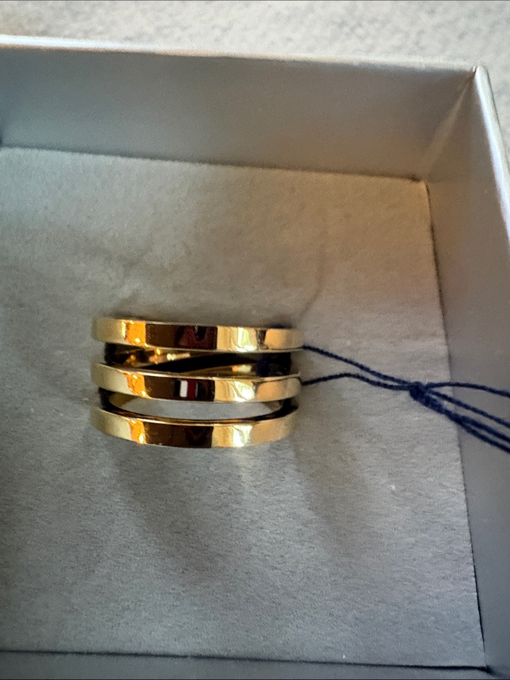 Tommy Hilfiger Gold-Tone Men’s Triple-Band Ring